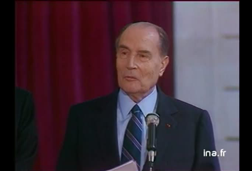 François Mitterrand lors de son discours d'investiture le 21 mai 1981 - Source : INA